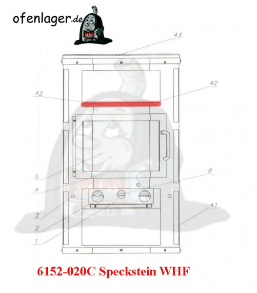 6152-020C Speckstein/Warmhaltefach / 1 Stück