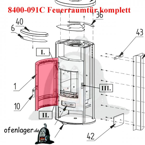 8400-091C Feuerraumtür komplett