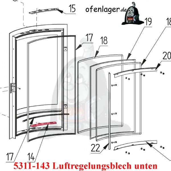 5311-143 Luftregelungsblech unten