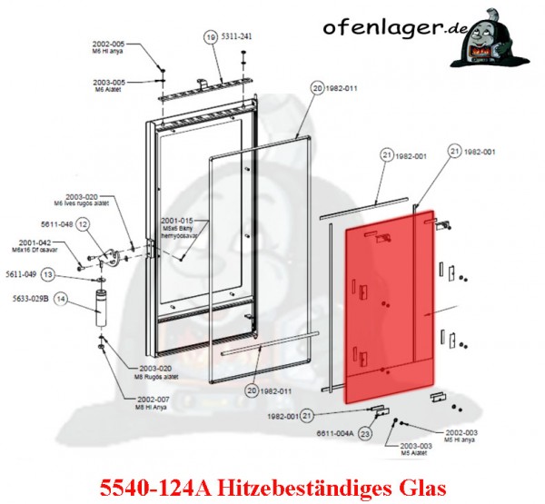 5540-124A Hitzebeständiges Glas