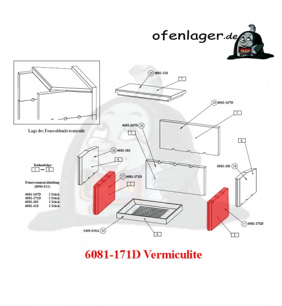 6081-171D Vermiculite / 1 Stück