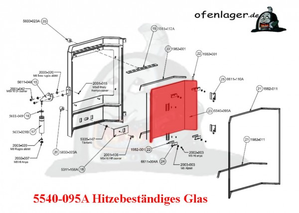 5540-095A Hitzebeständiges Glas