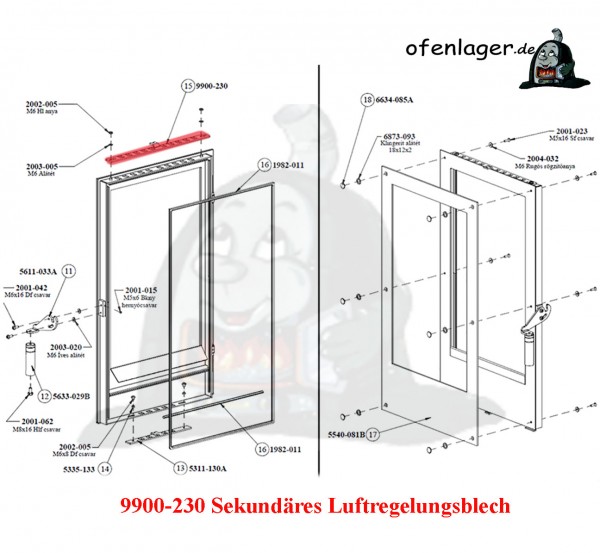 9900-230 Sekundäres Luftregelungsblech