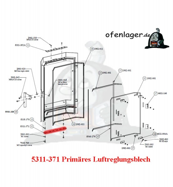 5311-371 Primär Luftreglungsblech