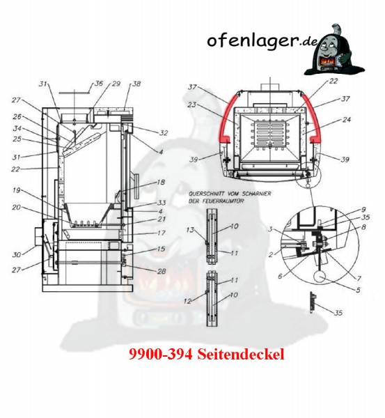 9900-394 Seitendeckel / 1 Stück