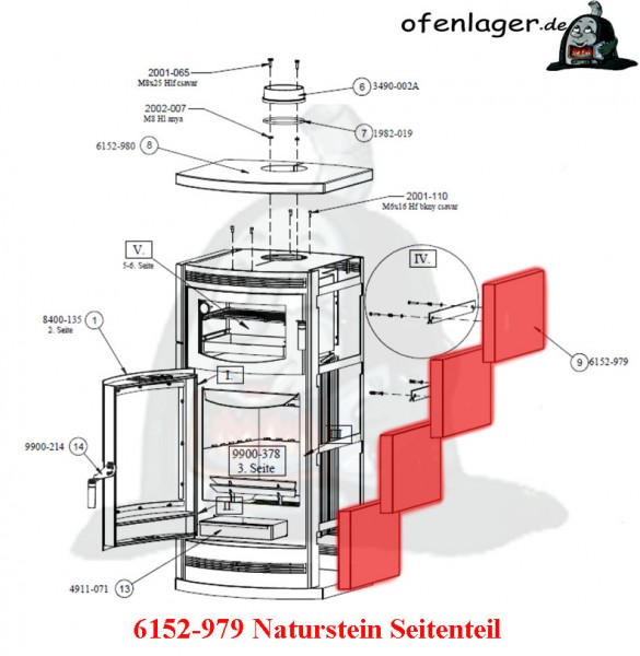 6152-979 Naturstein / 1 Stück