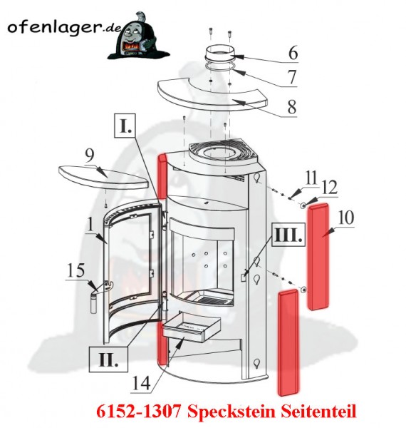 6152-1307 Speckstein / 1 Stück