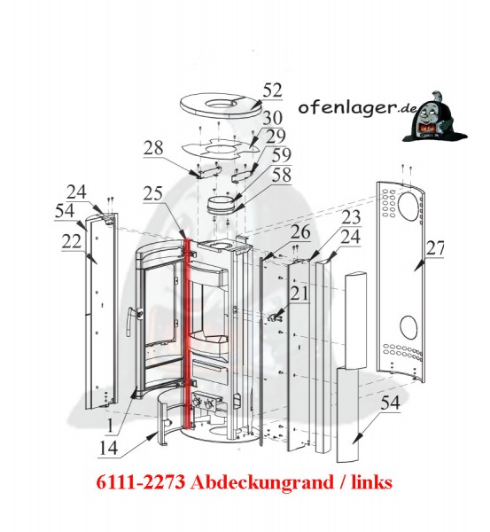 6111-2273 Abdeckungsrand links