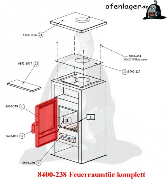 8400-238 Feuerraumtür komplett