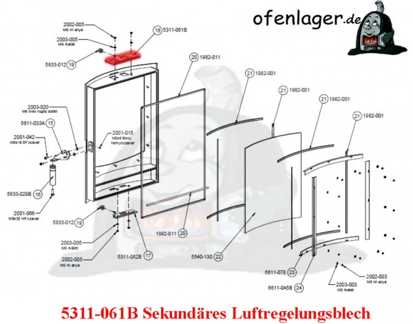 5311-061B Sekundäres Luftregelungsblech