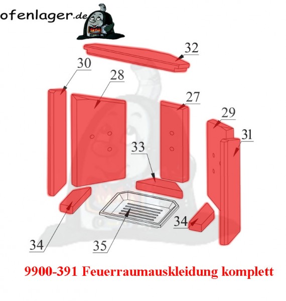 9900-391 Feuerraumauskleidung komplett