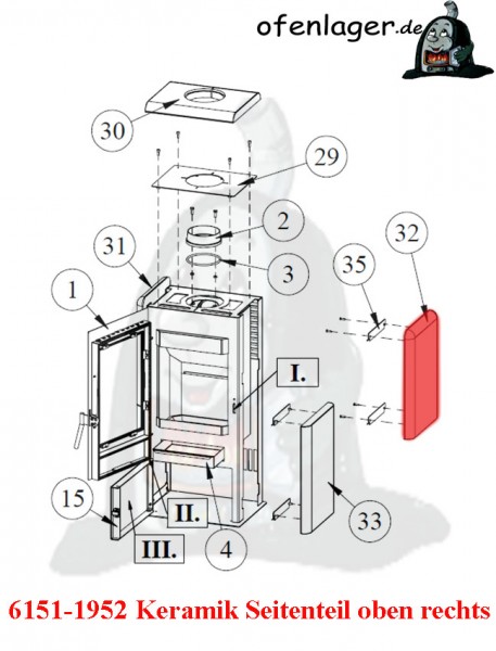 6151-1952 Keramik Seite rechts oben