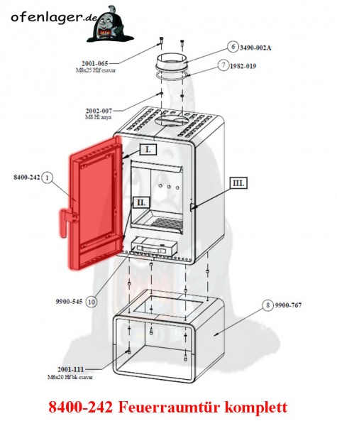 8400-242 Feuerraumtür komplett