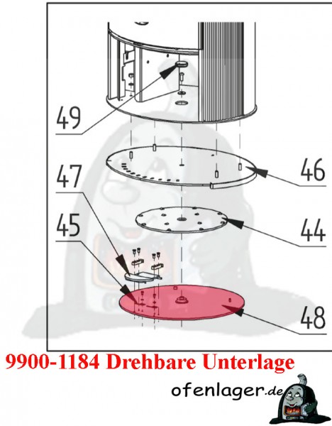 9900-1184 Drehbare Unterlage komplett