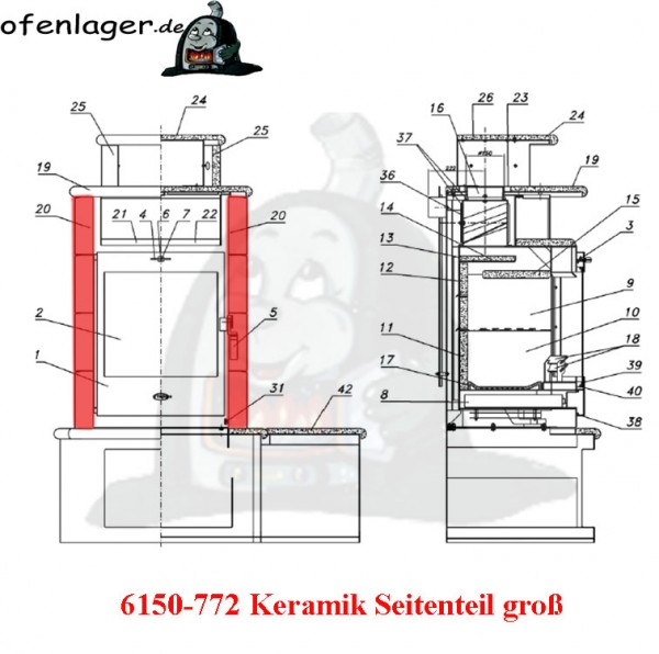 6150-772 Keramik/Seitenteil / 1 Stück