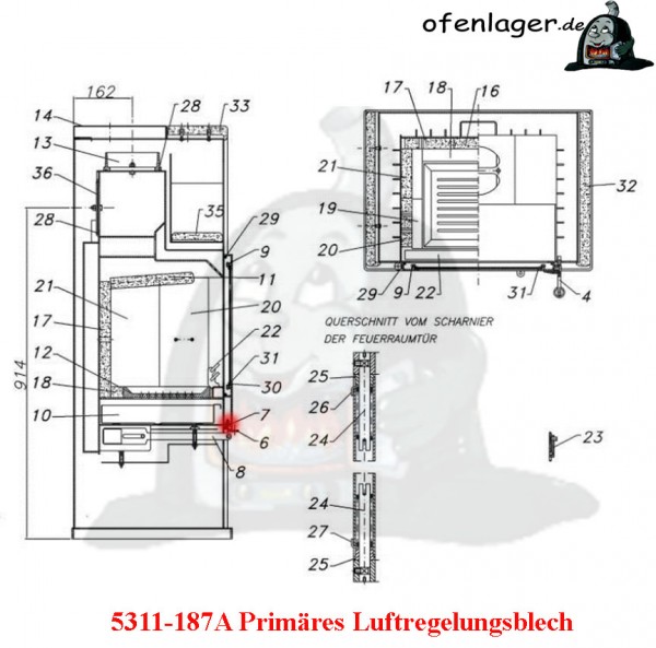 5311-187A Primär Luftreglungsblech