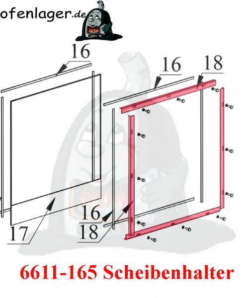 6611-165 Scheibenhalter 4 Stück