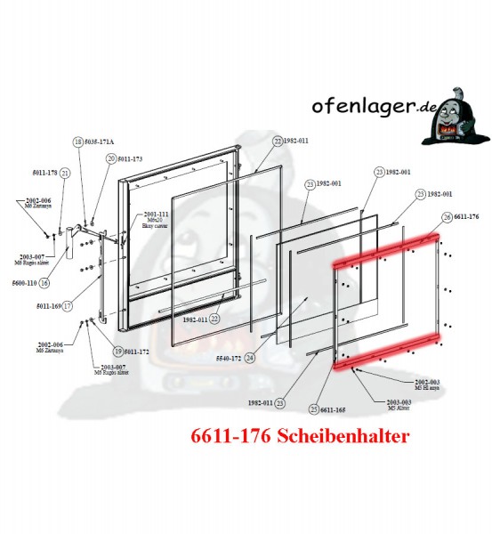 6611-176 Scheibenhalter 4 Stück