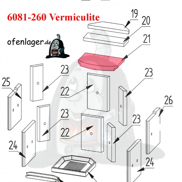 6081-260 Vermiculite Brennraum