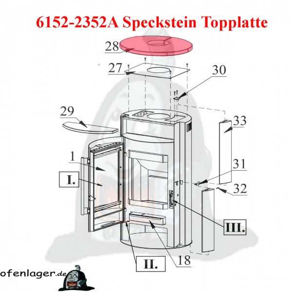 6152-2352A Speckstein Topplatte