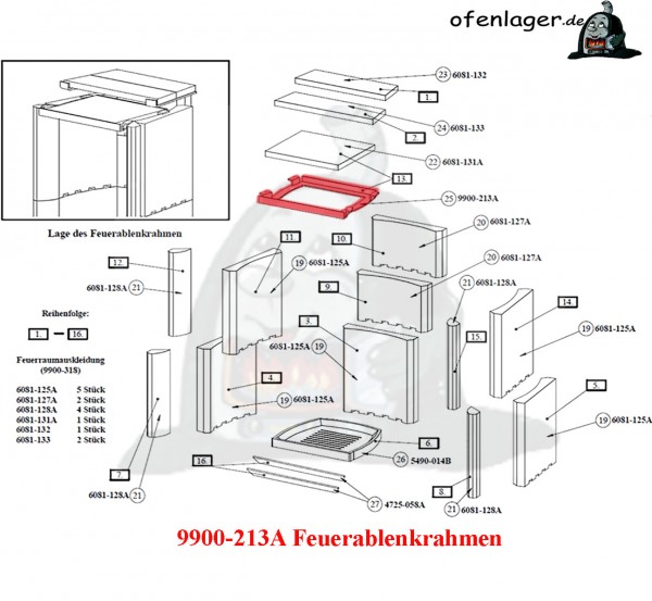 9900-213A Feuerablenkrahmen