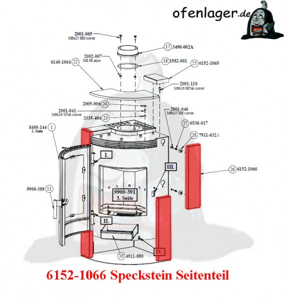 6152-1066 Speckstein / 1 Stück