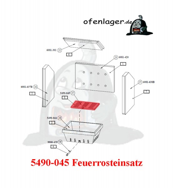 5490-045 Feuerrosteinsatz