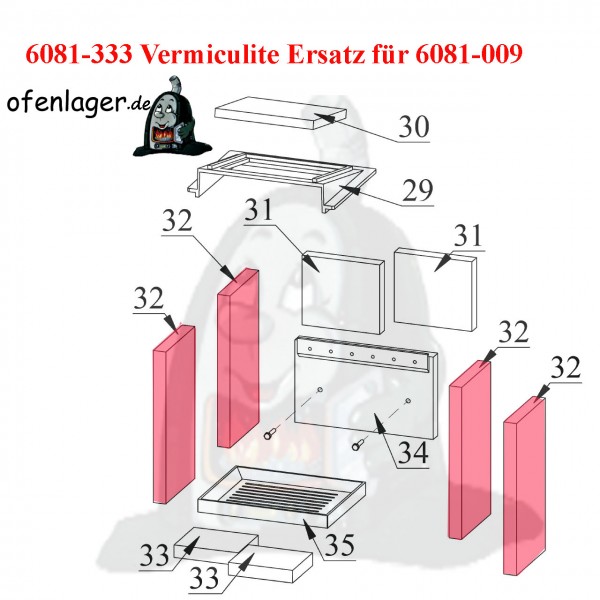 6081-333 Vermikulite- Ersatz für 6081-009 / 1 Stück