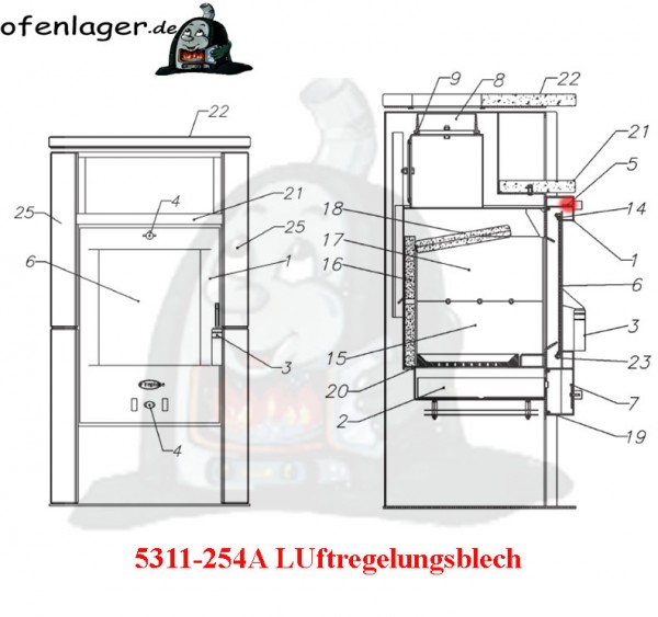 5311-254A Luftregelungsblech