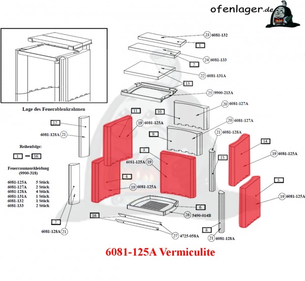 6081-125A Vermiculite / 1 Stück