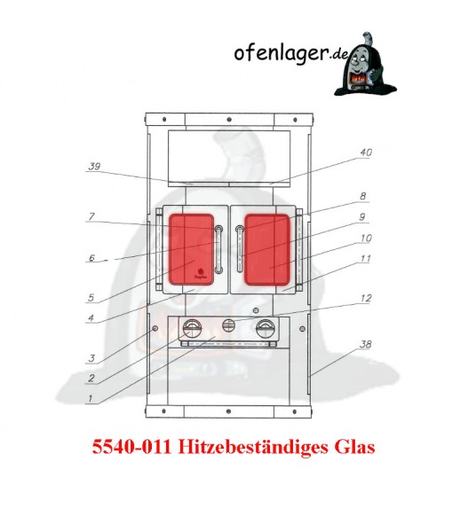 5540-011 Hitzebeständiges Glas / 1 Stück