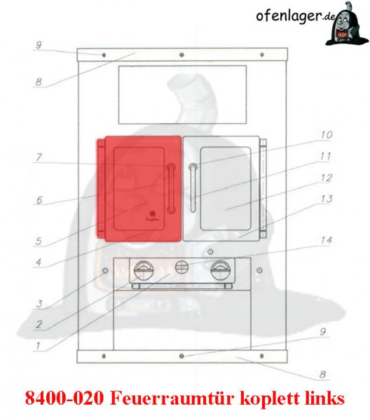 8400-020 Feuerraumtür links