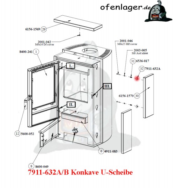 7911-632B Konkave u Scheibe