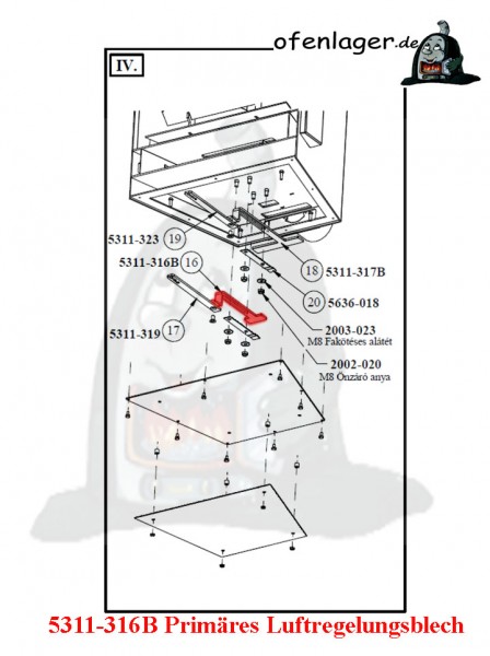 5311-316B Primär Luftreglungsblech