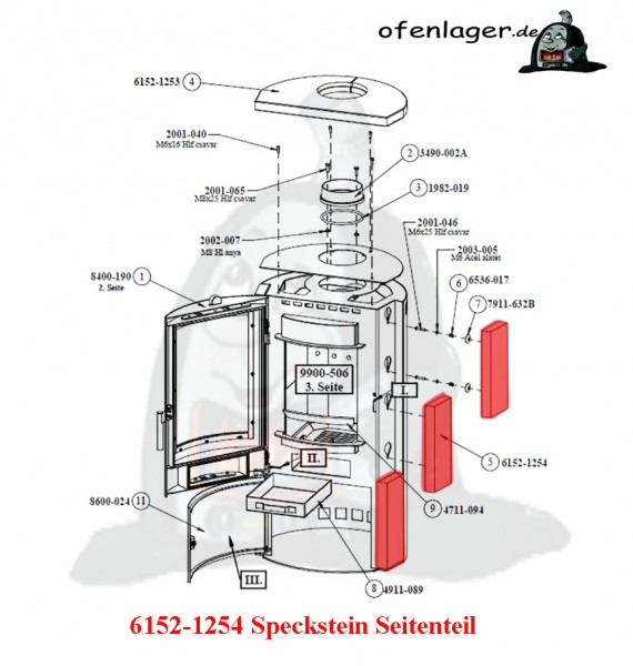 6152-1254 Speckstein / 1 Stück