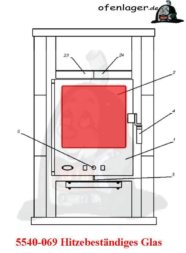 5540-069 Hitzebeständiges Glas | Solaro | Fireplace Ersatzteile | Onlineshop für Rauchrohre - Kaminöfen - Ersatzteile