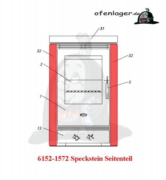 6152-1572 Speckstein / 1Stück