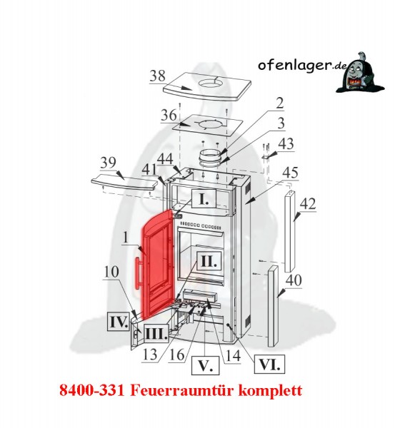 8400-331 Feuerraumtür komplett