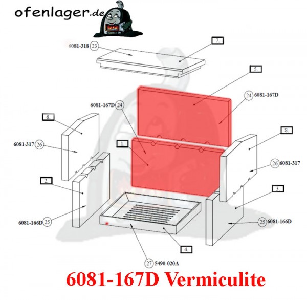 6081-167D Vermiculite / 1 Stück