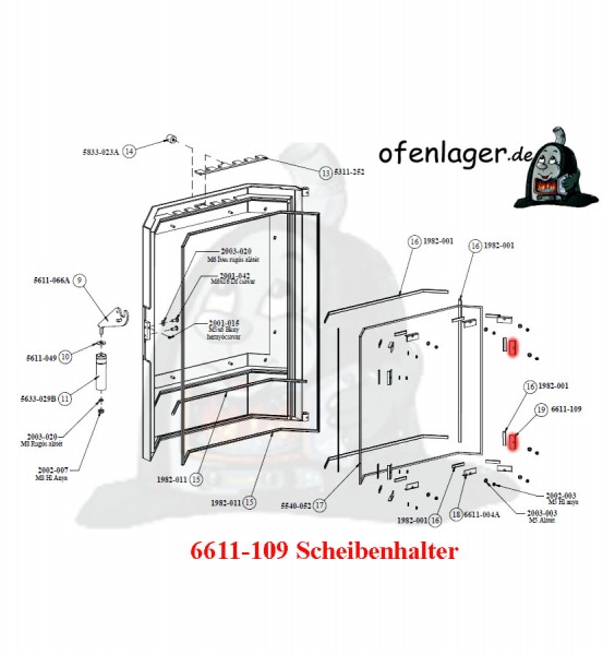 6611-109 Scheibenhalter 4 Stück