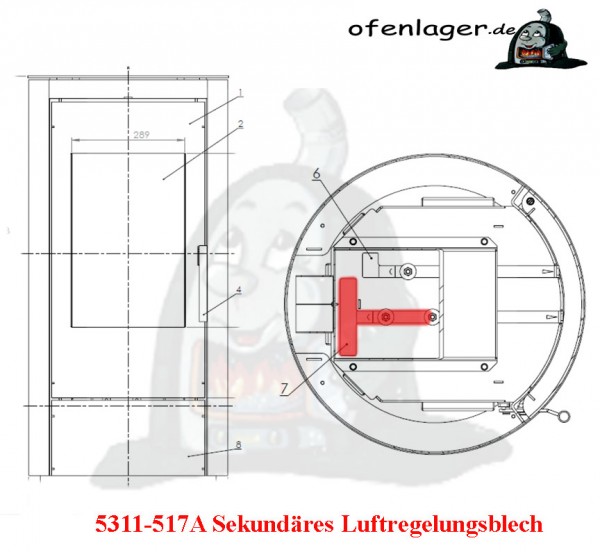 5311-517A Sekundär Luftregelungsblech