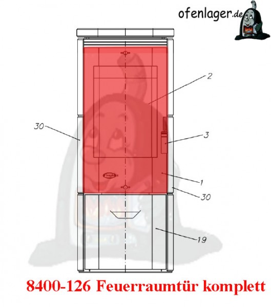 8400-126 Feuerraumtür komplett