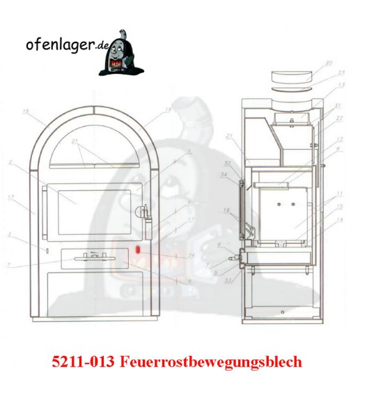 5211-013 Feuerrostbewegungsblech