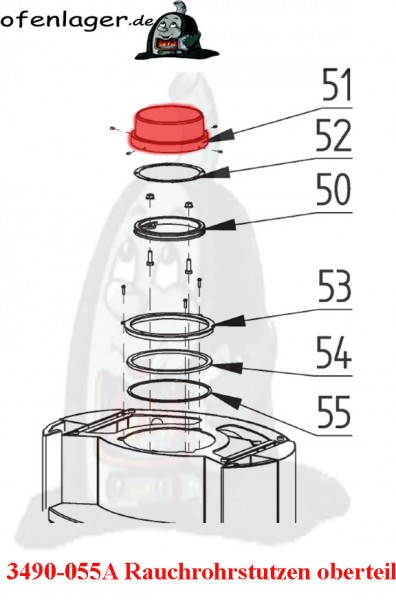 3490-055A Rauchrohrstutzen oberteil