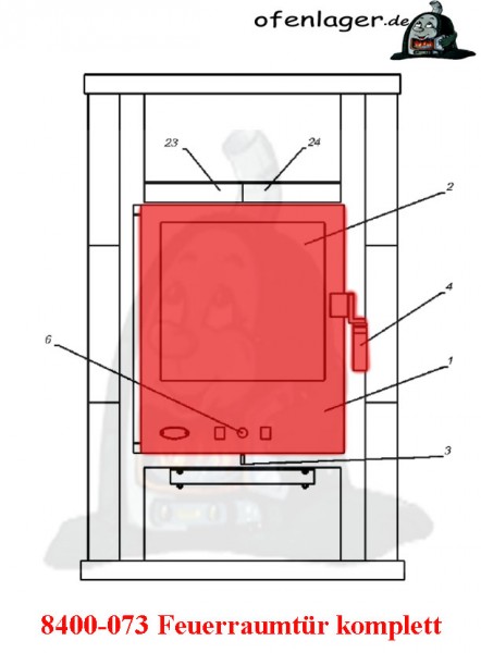 8400-073 Feuerraumtür komplett