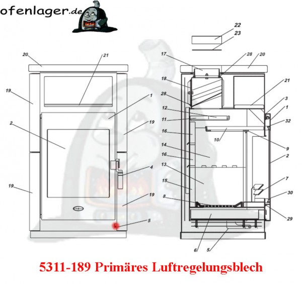 5311-189B Primär Luftreglungsblech