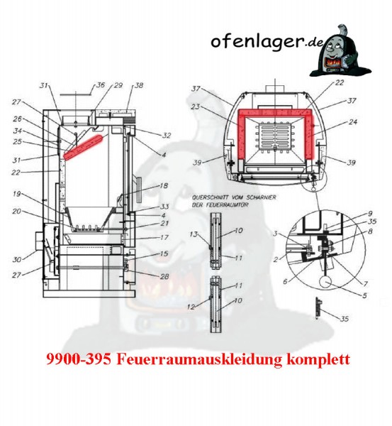 9900-395 Feuerraumauskleidung komplett