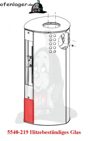 5540-219 seitlich Außen UNTEN Links/Rechts Hiztebeständiges Glas