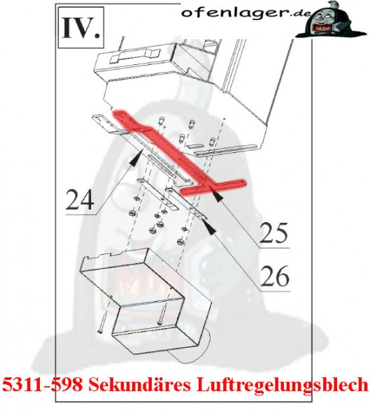 5311-598 Sekundär Luftregelungsblech