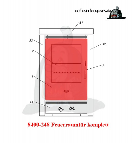 8400-248 Feuerraumtür komplett